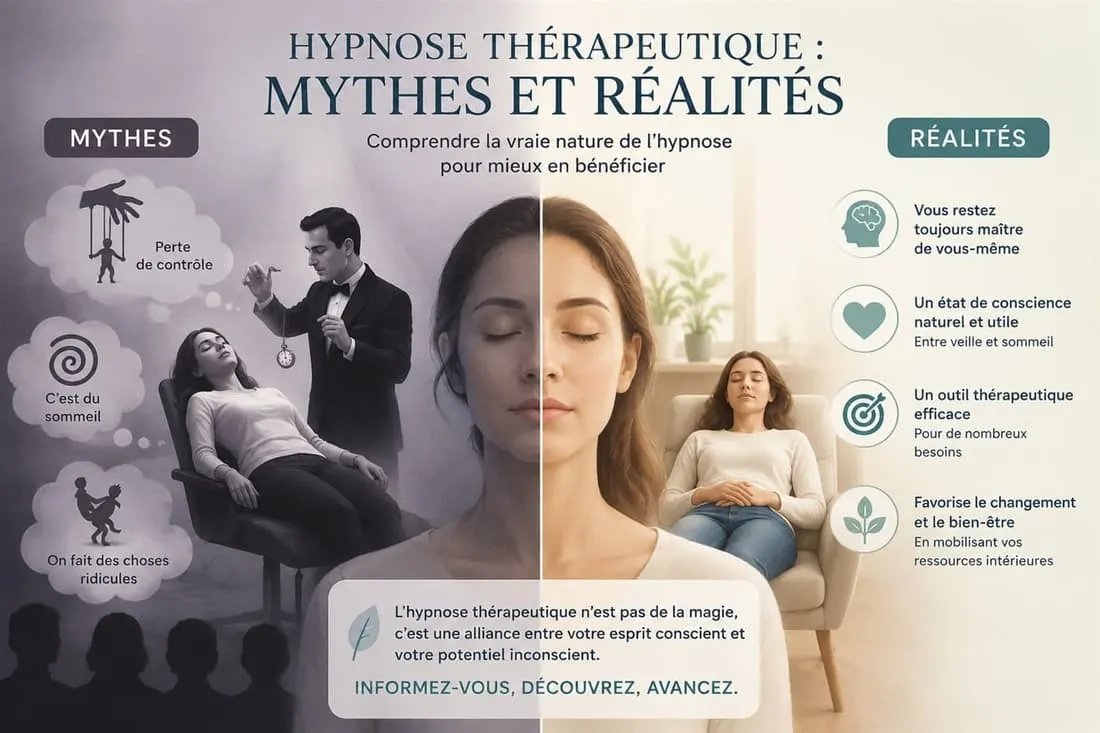 Illustration de l'article « Hypnose thérapeutique : mythes et réalités » — blog Théra+